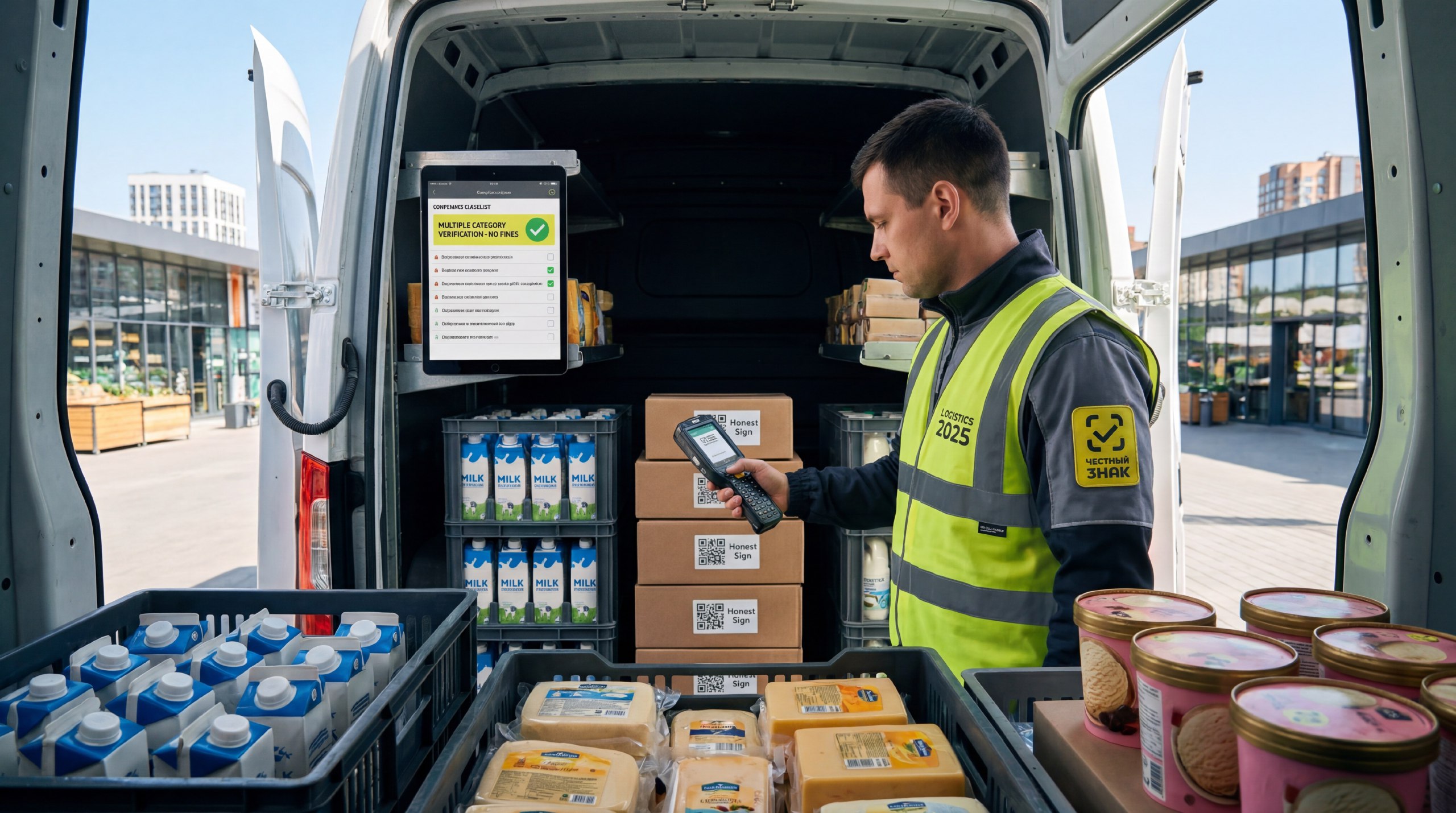 Маркировка «Честный знак» в 2026: как товароведу избежать двойных штрафов за молоко, сыр и мороженое в одном фургоне