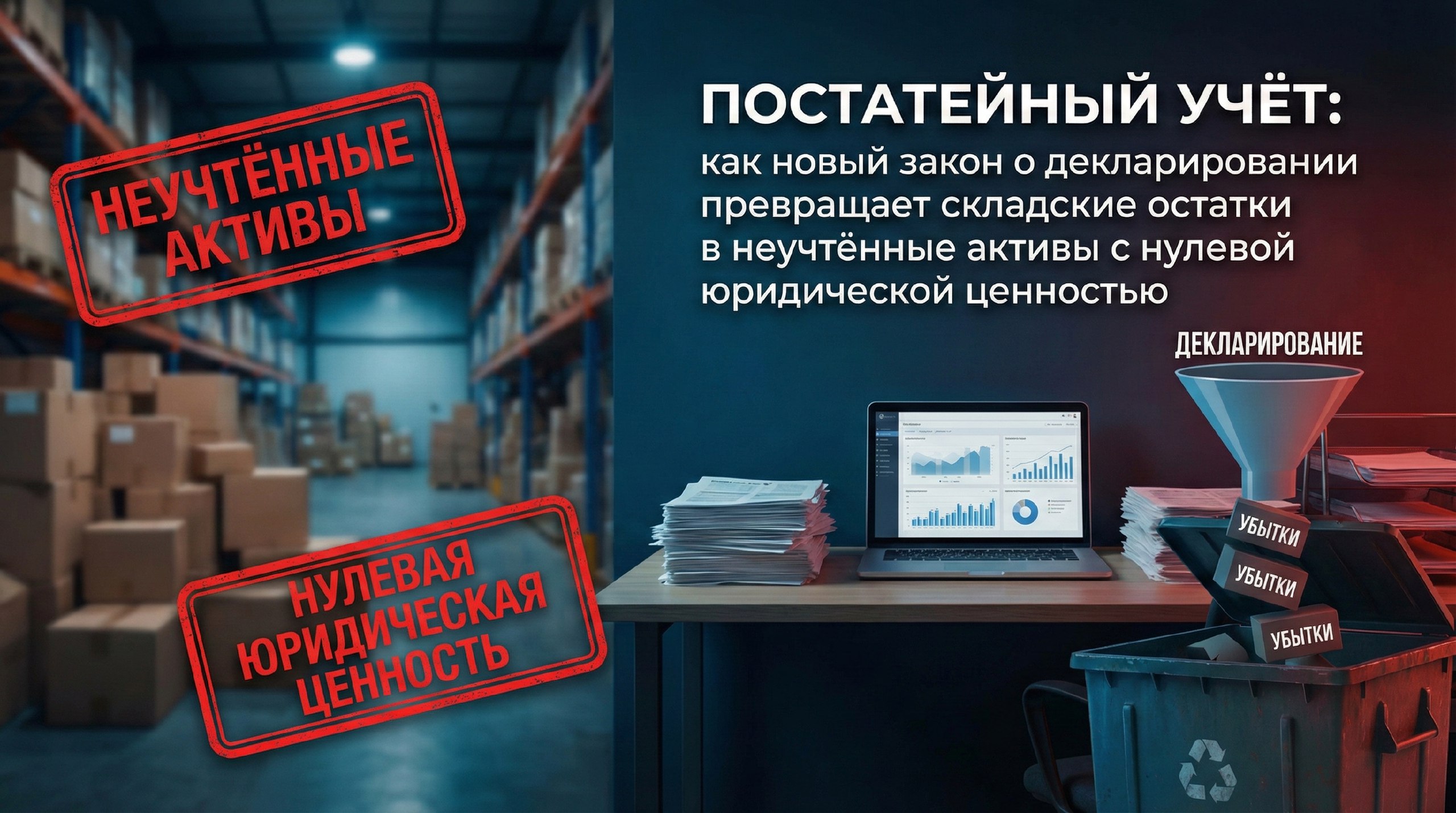 Постатейный учёт: как новый закон о декларировании превращает складские остатки в неучтённые активы с нулевой юридической ценностью