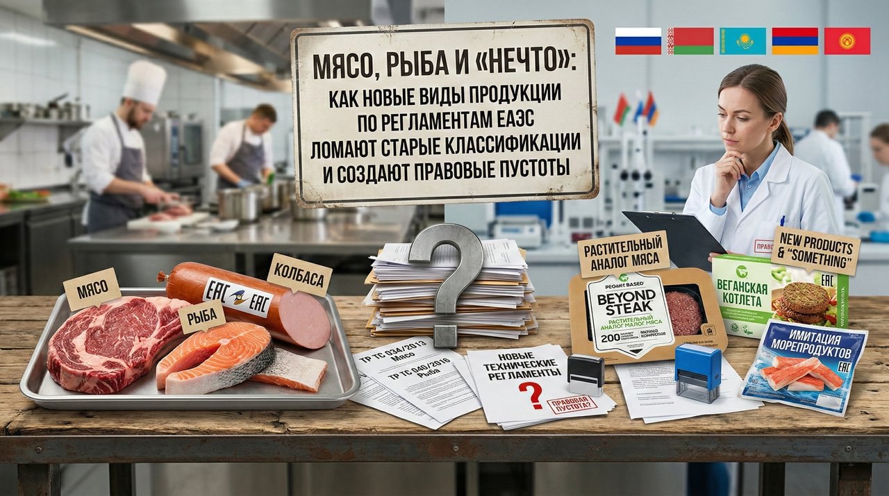 Мясо, рыба и «нечто»: как новые виды продукции по регламентам ЕАЭС ломают старые классификации и создают правовые пустоты