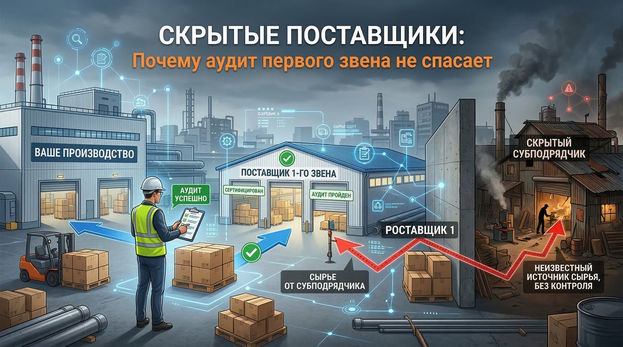 Скрытые поставщики: почему аудит первого звена не спасает, если сырье на самом деле пришло от субподрядчика без вашего ведома