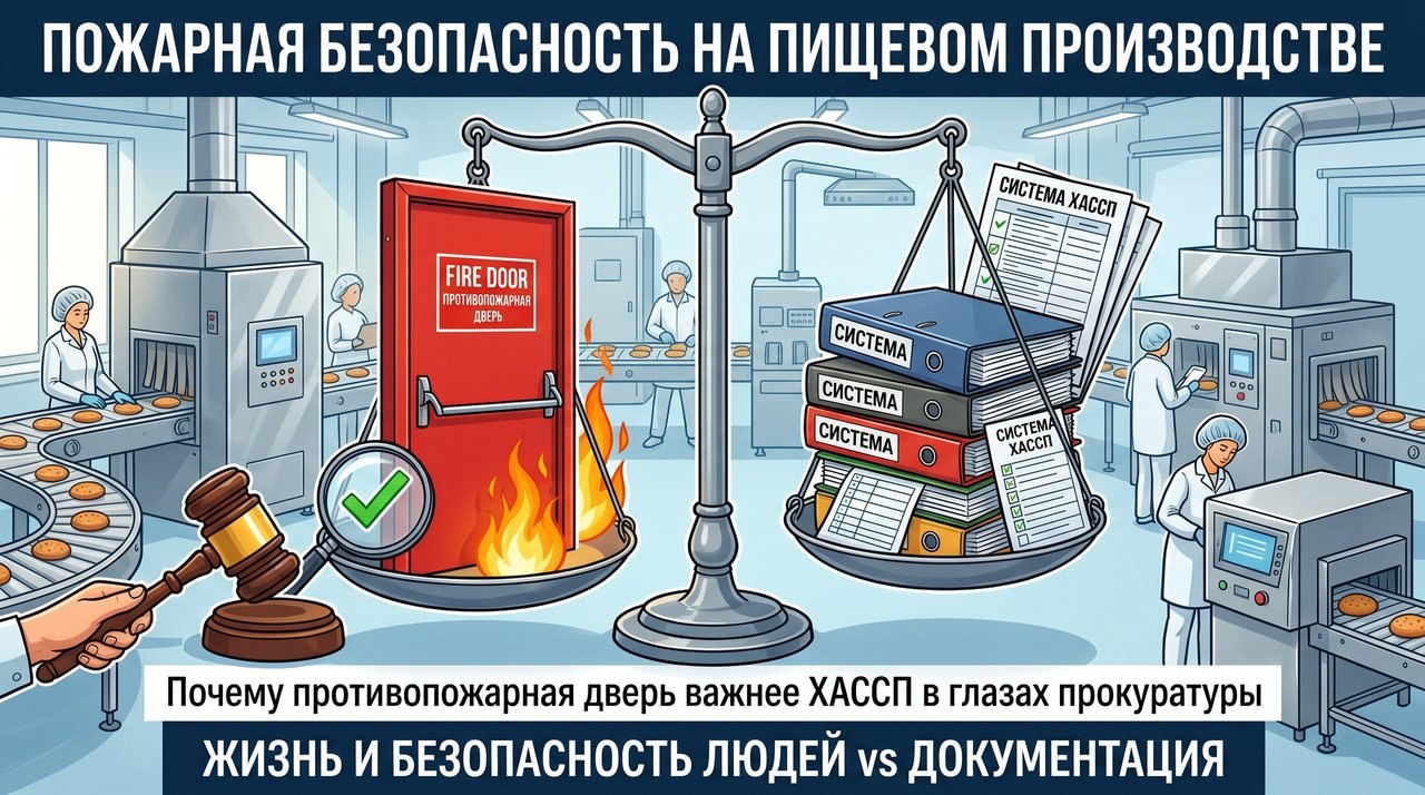 Пожарная безопасность на пищевом производстве: почему противопожарная дверь важнее ХАССП в глазах прокуратуры